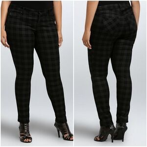 Torrid Skinny Plaid Denim Pants